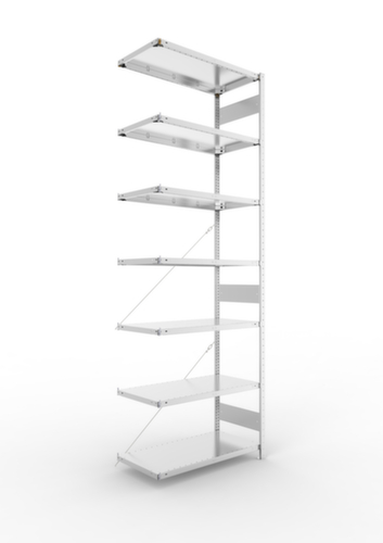 META System-Steckregal CLIP Anbaufeld, Höhe x Breite x Tiefe 3000 x 1006 x 536 mm, 7 Böden