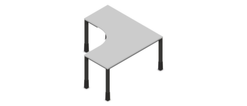 Nowy Styl Höhenverstellbarer Freiform-Schreibtisch E10 mit 4-Fußgestell aus Quadratrohr