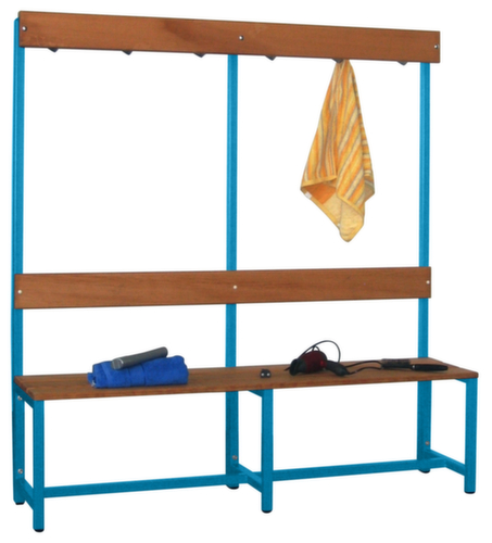 PAVOY Umkleidebank Basis mit Haken und Holzleisten