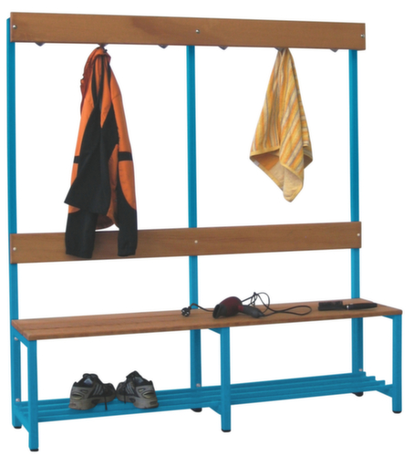 PAVOY Umkleidebank Basis mit Haken und Holzleisten