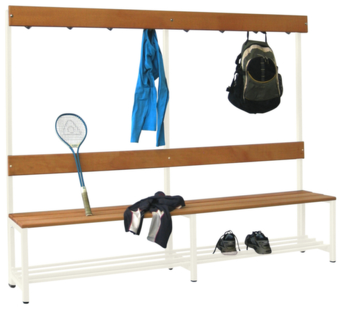 PAVOY Umkleidebank Basis mit Haken und Holzleisten