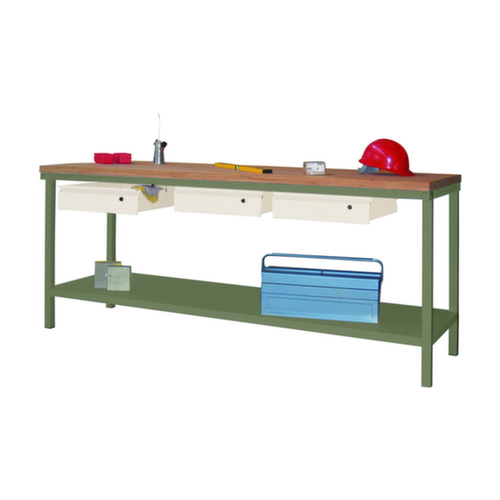 PAVOY Werkbank mit verschiedenen Unterbauten, 3 Schubladen, 1 Ablageboden