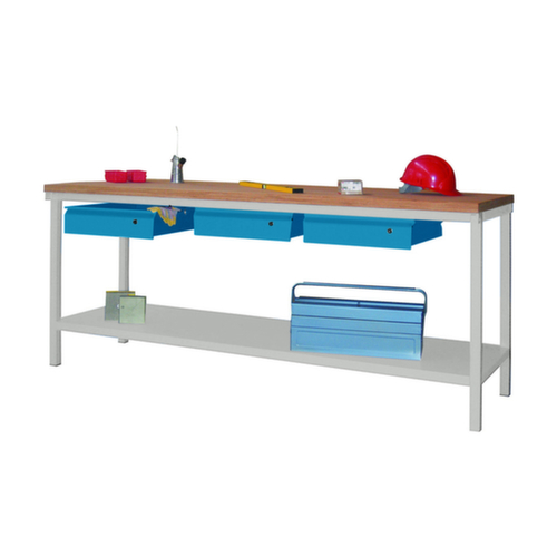 PAVOY Werkbank mit verschiedenen Unterbauten, 3 Schubladen, 1 Ablageboden