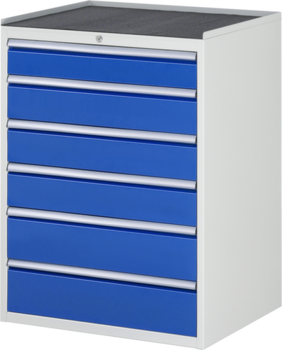 RAU Schubladenschrank Serie 7000, 6 Schublade(n), RAL7035 Lichtgrau/RAL5010 Enzianblau