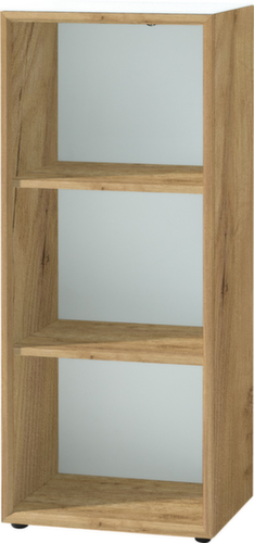 Büroregal GW-MONTERIA, Breite 500 mm, 3 OH, Navarra-Eiche/weiß