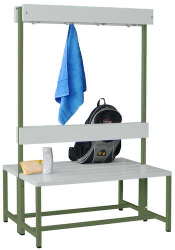 PAVOY Umkleidebank Basis mit Haken und Kunststoffleisten