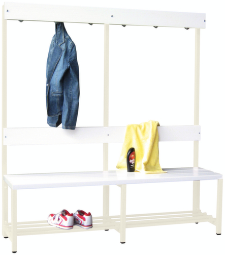 PAVOY Umkleidebank Basis mit Haken und Kunststoffleisten