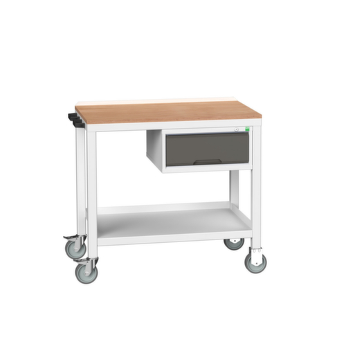 bott Mobile Werkbank verso, 1 Schublade, 1 Ablageboden, 1 Schiebebügel, RAL7035 Lichtgrau/RAL7016 Anthrazitgrau