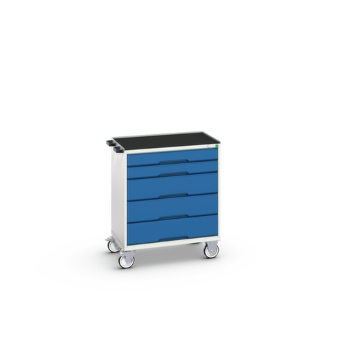 bott Werkzeugwagen verso, 5 Schubladen, RAL7035 Lichtgrau/RAL5010 Enzianblau