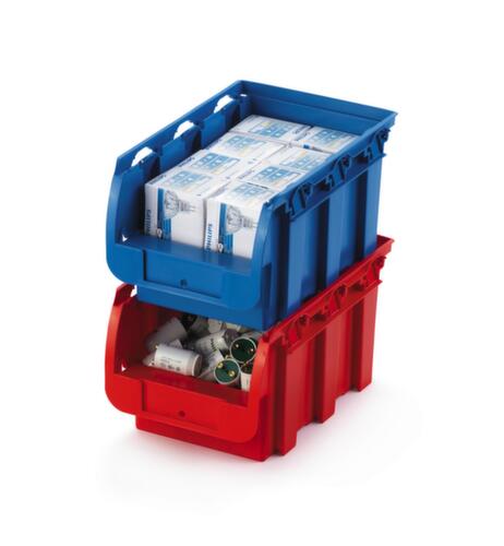 Sichtlagerkasten Basis, rot, Tiefe 100 mm, Polypropylen