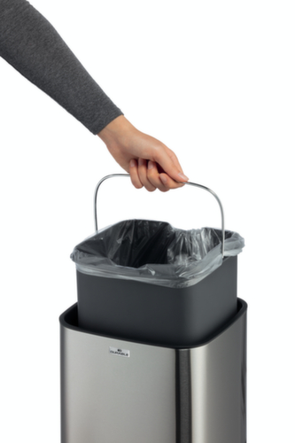 Durable Sensor-Abfallbehälter NO TOUCH aus Edelstahl, 12 l, metallic-silber