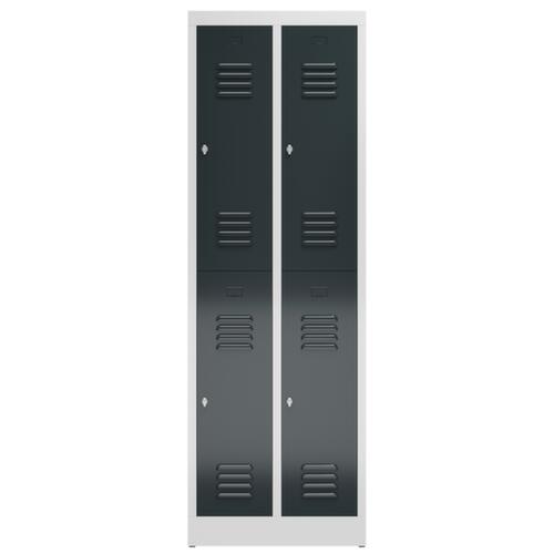 Doppelstöckiger Garderobenschrank ClassiX, Abteilbreite 295 mm