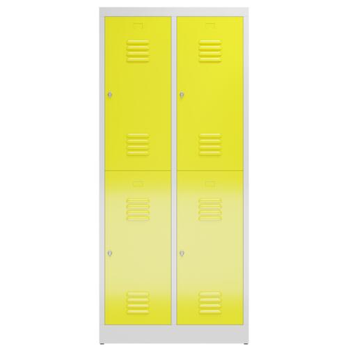 Doppelstöckiger Garderobenschrank ClassiX, Abteilbreite 400 mm