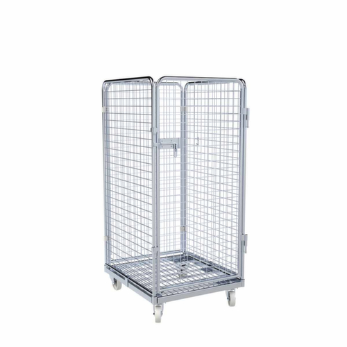 Rollbehälter rolltainer® ADB mit Tür und 3 Gitterwänden, Traglast 500 kg, Länge x Breite 815 x 724 mm