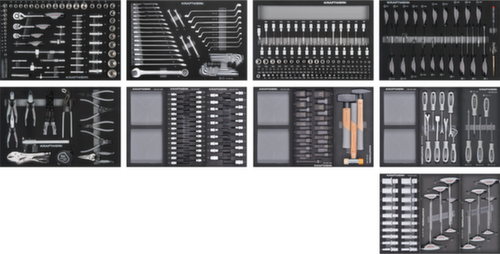 KRAFTWERK® Extra breiter Werkstattwagen BASIC LINE XXL BT1800 inklusive Werkzeug, 13 Schublade(n)