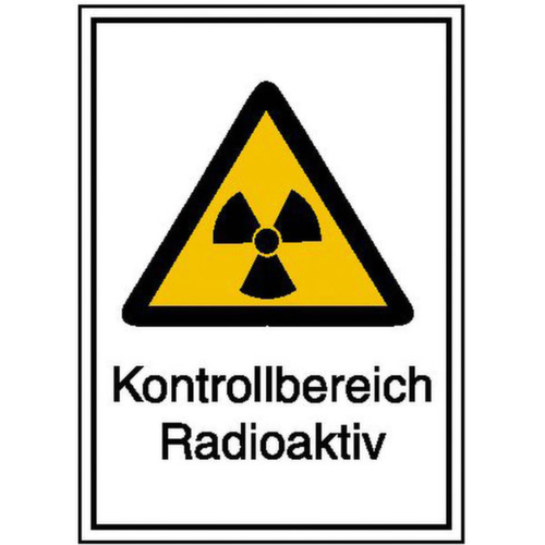 Warnkombischild SafetyMarking® - Strahlenschutz "Kontrollbereich Radioaktiv"