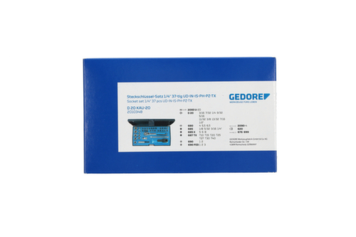 GEDORE D 20 KAU-20 Steckschlüssel-Satz 1/4" 37-teilig UD-IN-IS-PH-PZ-TX