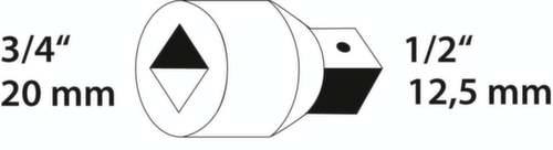 GEDORE 3219 Reduzierstück 3/4" auf 1/2"