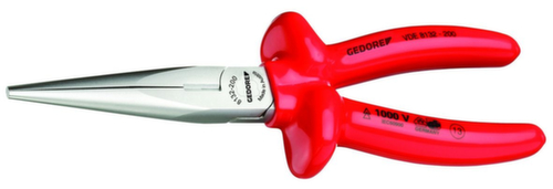 GEDORE VDE 8132-160 VDE-Flachrundzange mit Tauchisolierung 160 mm