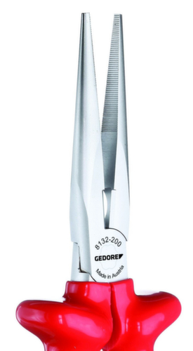 GEDORE VDE 8132-160 VDE-Flachrundzange mit Tauchisolierung 160 mm