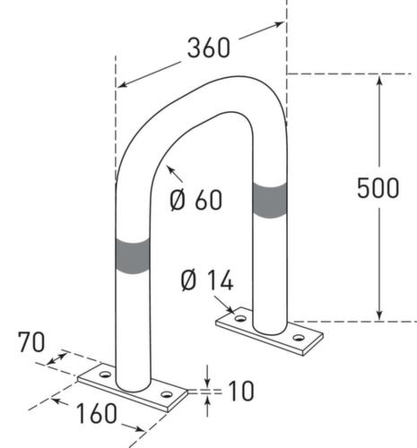 Moravia Schutzbügel CITY klein, Höhe 500 mm, zum Aufdübeln
