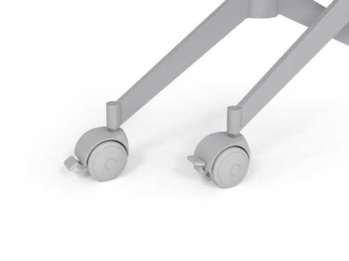 Fahrbarer Klapptisch, Höhe x Breite x Tiefe 750 x 1600 x 800 mm, Platte Nussbaum