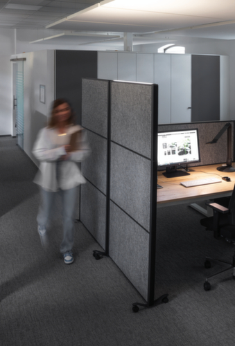 MAUL Stellwand-Tafel MAULconnecto Uplight, Höhe x Breite 1800 x 1000 mm, Wand dunkelgrau