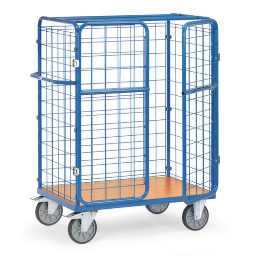 fetra Gitter-Paketwagen mit Tür, Traglast 600 kg, Ladefläche 1200 x 800 mm