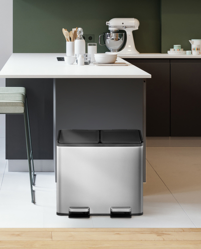 Tretabfallsammler EKO mit fingerabdruckfester Beschichtung, 2 x 15 l