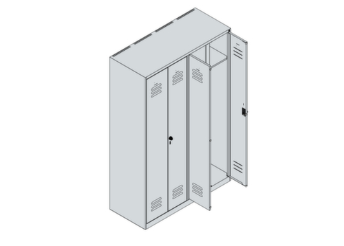 C+P Spind Classic Plus für Schwarz-Weiß-Trennung, Abteilbreite 300 mm