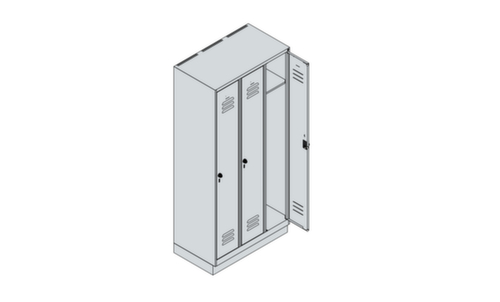 C+P Spind Classic Plus mit 3 Abteilen, Abteilbreite 300 mm