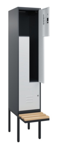 C+P Z-Spind Classic Plus mit untergebauter Sitzbank, Abteilbreite 400 mm