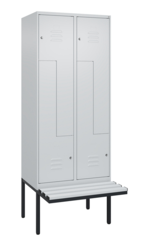C+P Z-Spind Classic Plus mit untergebauter Sitzbank, Abteilbreite 400 mm