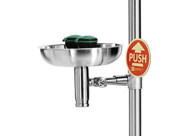 Körper- und Augendusche mit 2 fixen Brauseköpfen und Becken