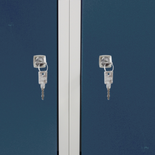 Fahrbare Werkbank, 2 Schränke, 2 Ablageböden, RAL7035 Lichtgrau/RAL7016 Anthrazitgrau