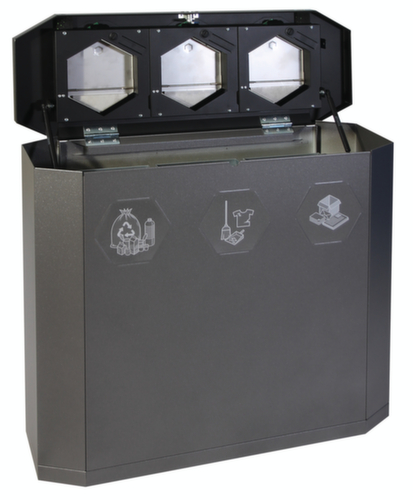 stumpf Fahrbare Wertstoffsammelstation S Sixco 3 »swing«, 3 x 45 l