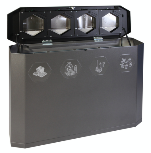 stumpf Fahrbare Wertstoffsammelstation S Sixco 4 »swing«, 4 x 45 l