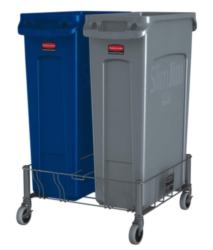 Rubbermaid Rollwagen Slim Jim® für 2 Wertstoffsammler, für 60 - 87 l Behälter, Edelstahl