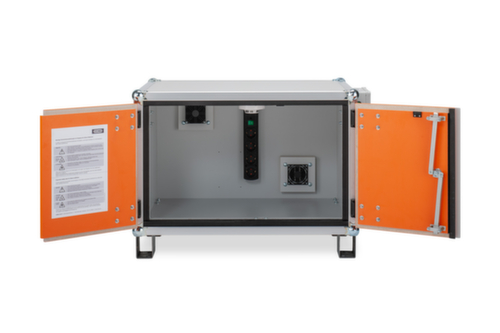 Explosionsgeschützter Lithium-Ionen-Ladeschrank PREMIUM 8/5 unterfahrbar, Höhe x Breite x Tiefe 520 x 800 x 660 mm