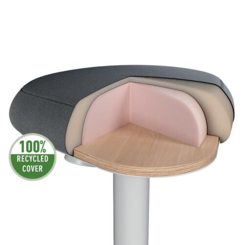 Leitz Sitz-Steh-Hocker Ergo Active, Sitz grau, rutschfester Fußunterseite