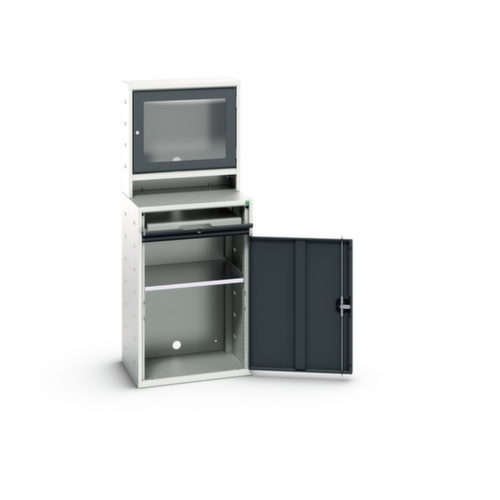 bott Computerschrank verso mit Monitorfach, RAL7035 Lichtgrau/RAL7016 Anthrazitgrau