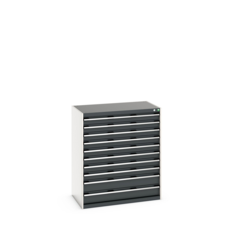 bott Schubladenschrank cubio Grundfläche 1050x650 mm, 10 Schublade(n), RAL7035 Lichtgrau/RAL7016 Anthrazitgrau