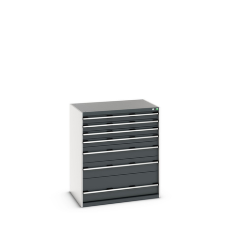 bott Schubladenschrank cubio Grundfläche 1050x750 mm, 7 Schublade(n), RAL7035 Lichtgrau/RAL7016 Anthrazitgrau