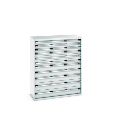 bott Schubladenschrank cubio Grundfläche 1300x650 mm, 11 Schublade(n), RAL7035 Lichtgrau/RAL7035 Lichtgrau