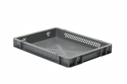 Euronorm-Stapelbehälter Wände + Boden durchbrochen, grau, Inhalt 4,5 l