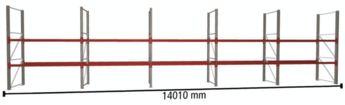 META Palettenregal MULTIPAL für 30 Paletten, 14010 mm breit, 3 Lagerebenen