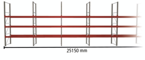 META Palettenregal MULTIPAL für 72 Paletten, 25150 mm breit, 4 Lagerebenen
