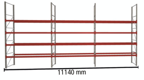 META Palettenregal MULTIPAL für 60 Paletten, 11140 mm breit, 5 Lagerebenen