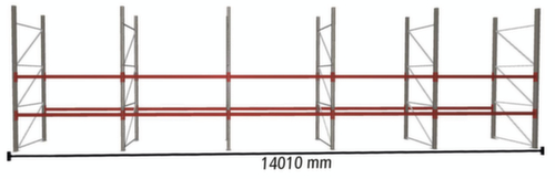 META Palettenregal MULTIPAL für 45 Paletten, 14010 mm breit, 3 Lagerebenen