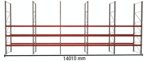META Palettenregal MULTIPAL für 40 Paletten, 14010 mm breit, 4 Lagerebenen
